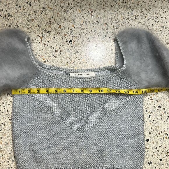 Milton Ford for Patrice’le LTD grey gray silk mohair sweater small s - Picture 3 of 4